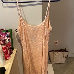baby pink velvet body on dress